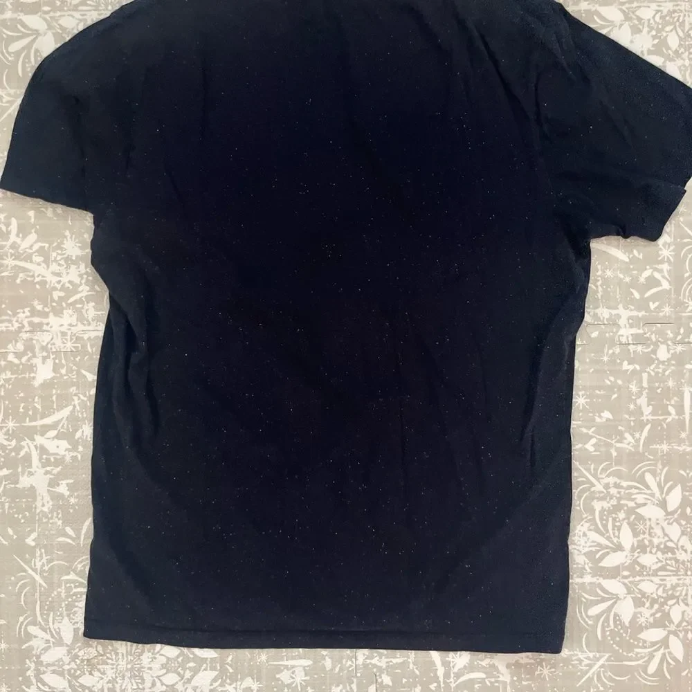 Banana Republic Black Speckled Crewneck Short Sleeve Tee